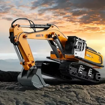 1:14 24-Channel Alloy RC Excavator for Real Digging