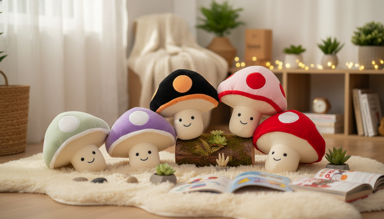 Cute Kawaii Mushroom Plush: Cozy Toy & Room Decor