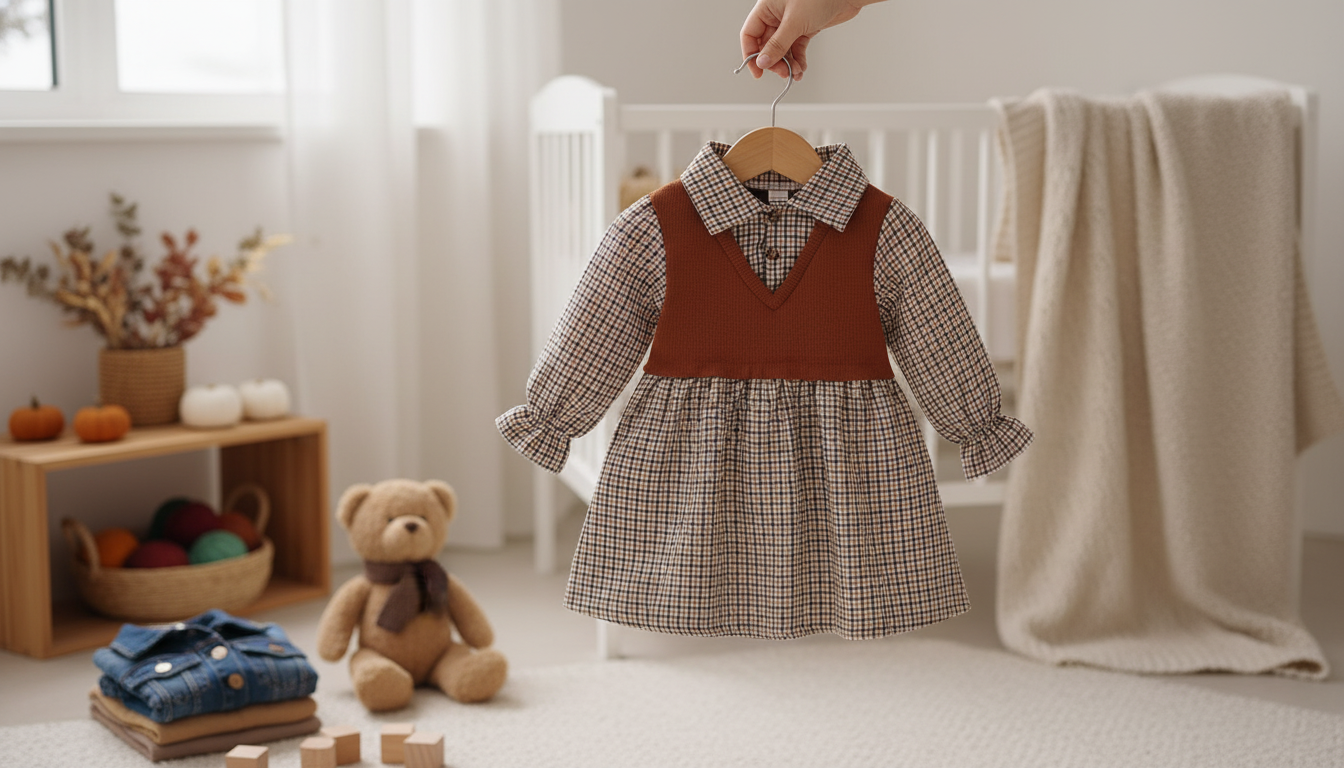 Toddler Fall Plaid Dress: Long Sleeve Style (1–4)