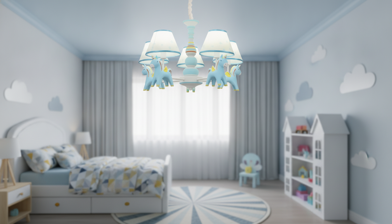 Art Deco Flush Mount LED Chandelier for Kids’ Rooms