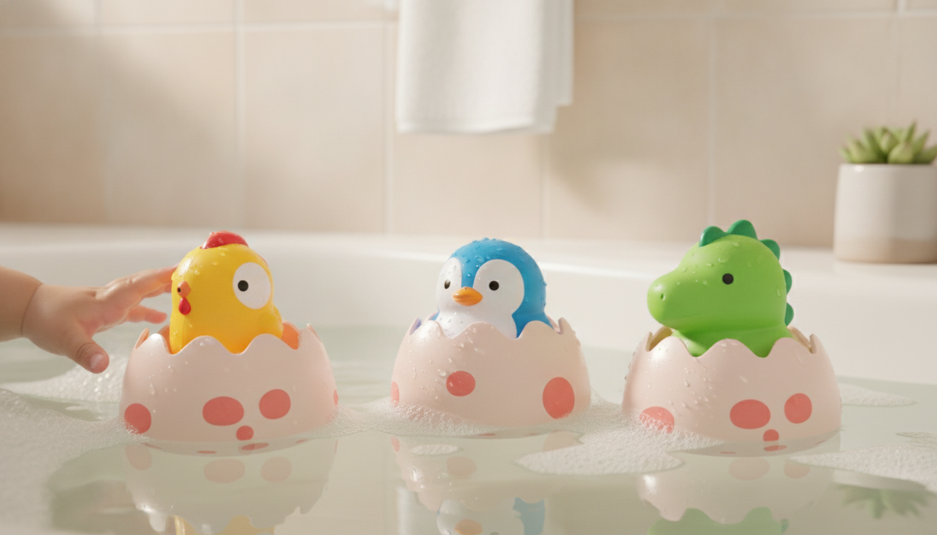 Dino, Duck & Penguin Bath Toys for Calm, Fun Bath Time