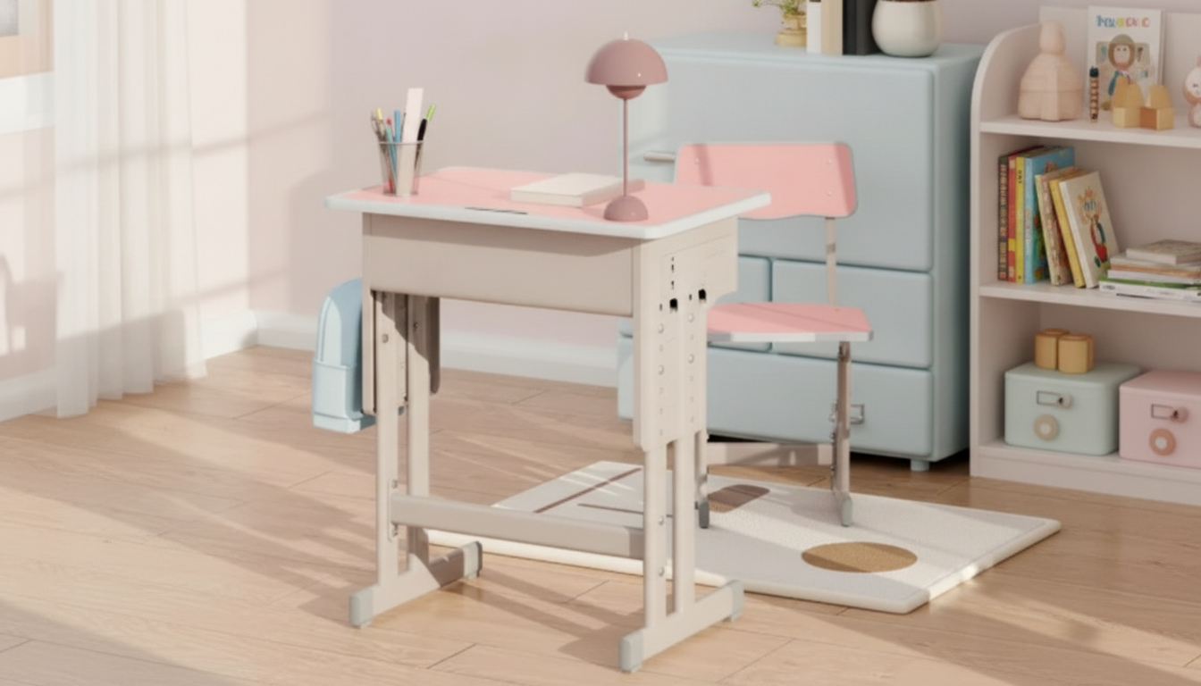 Kids Adjustable Desk & Chair with Drawer and Backpack Hook