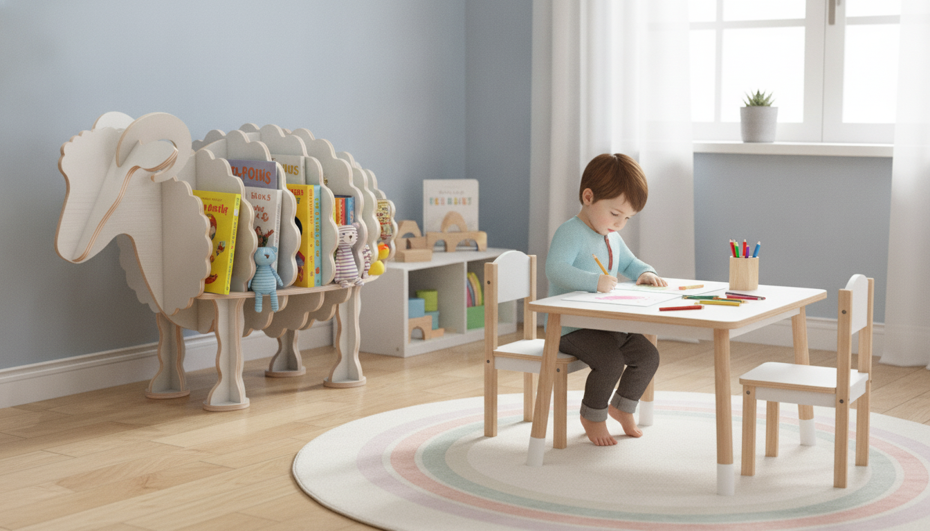Lamb-Shaped Kids Storage Rack for Tidy Playrooms