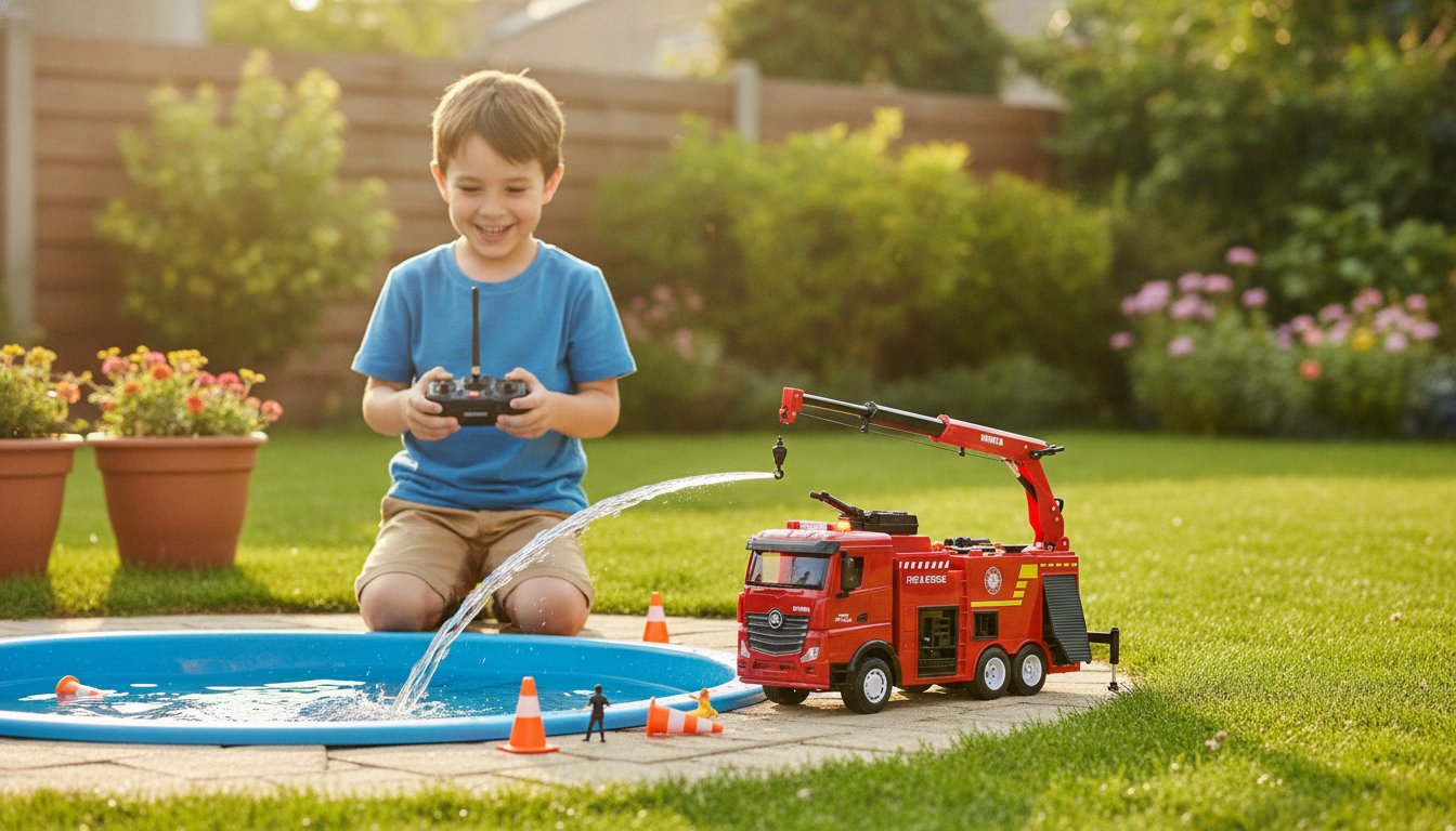 RC Fire Truck with Water Spray: 9-Channel Play Guide