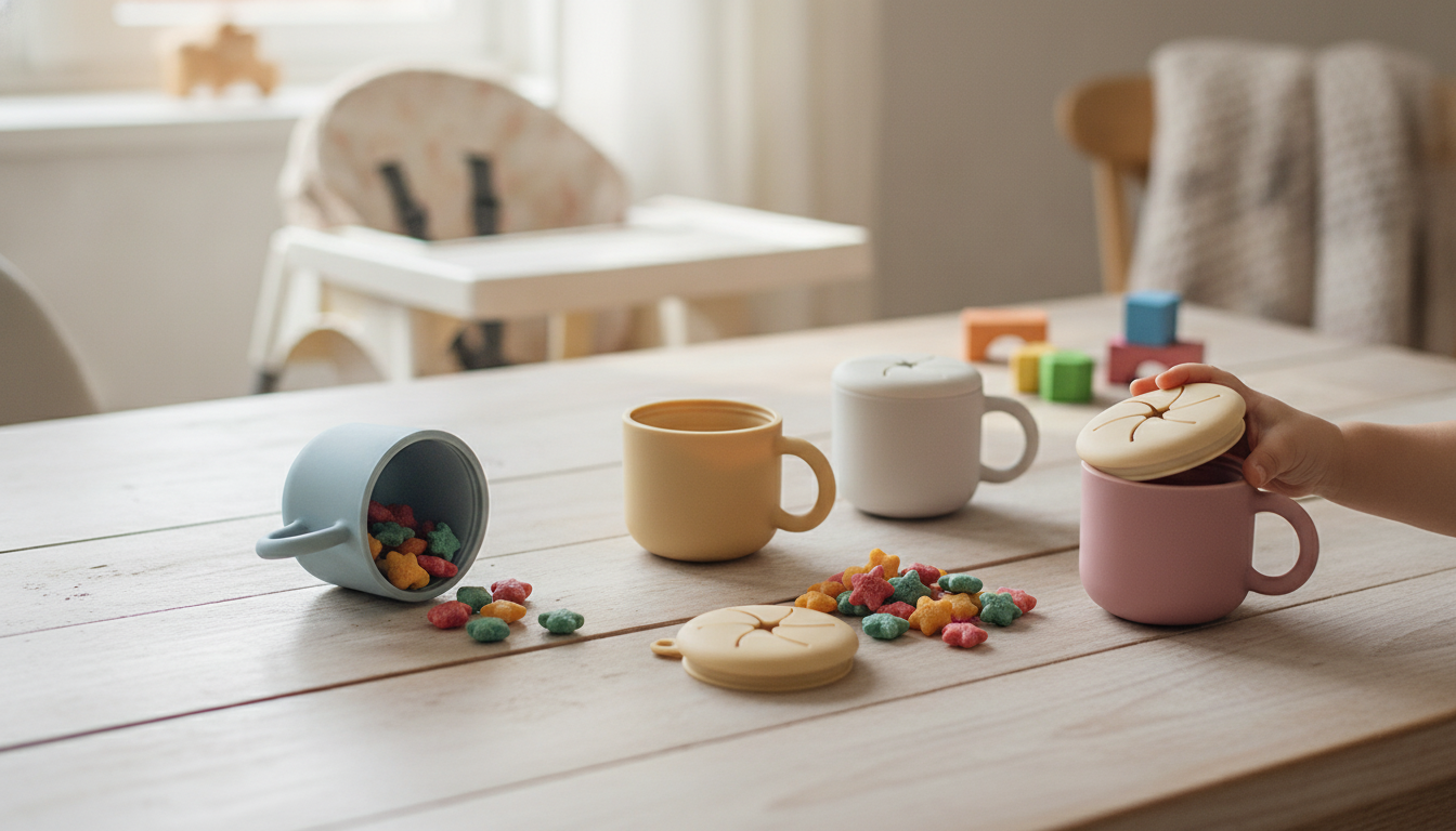 Silicone Snack Cup with Lid: Less Mess for Toddlers