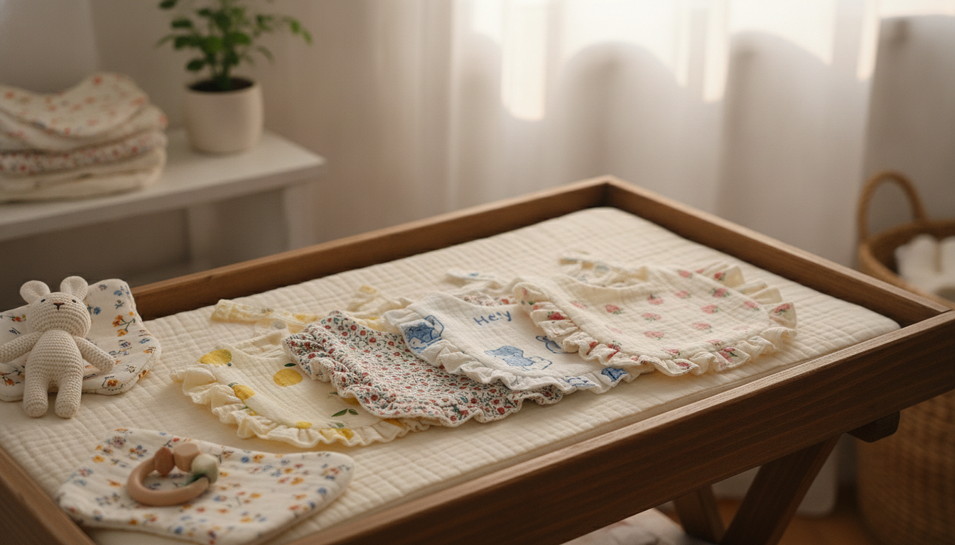 Summer Petal Cotton Gauze Bibs for Newborns & Toddlers