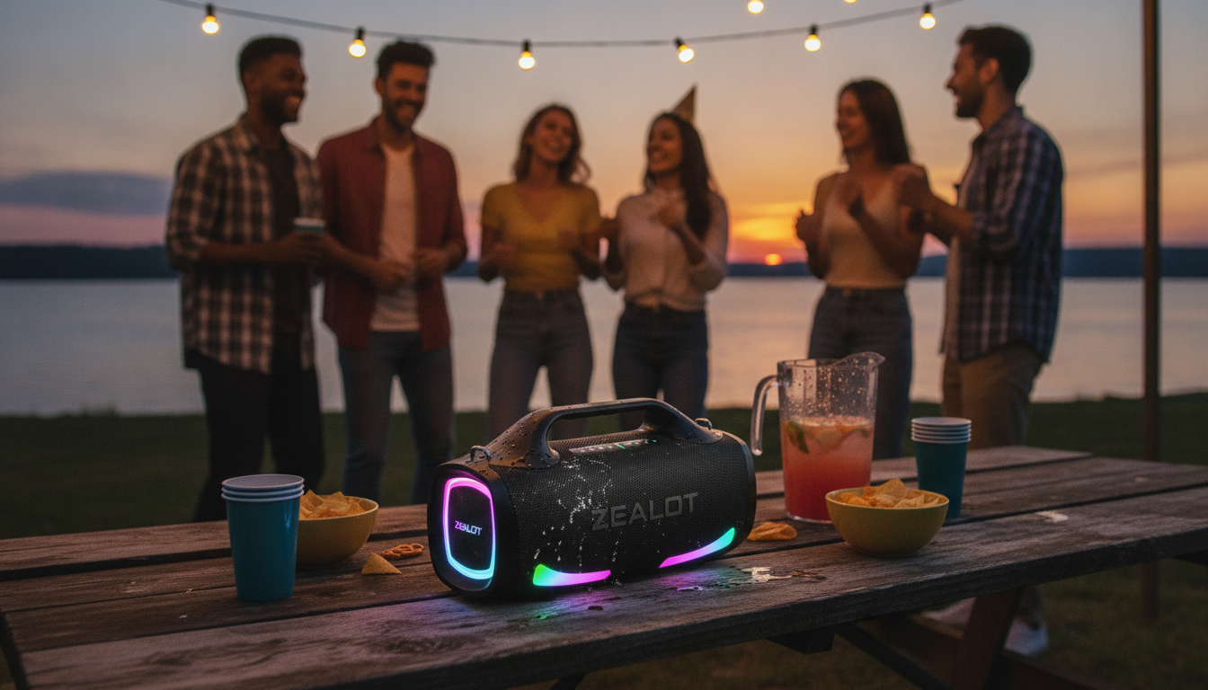 100W Bluetooth Party Speaker: RGB Lights, Water-Resistant