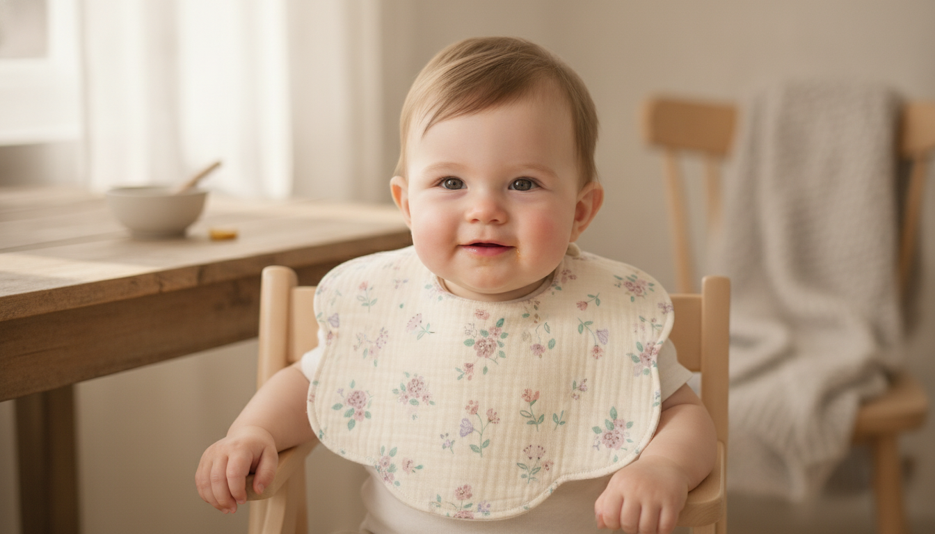 360° Floral Petal Bib: 6-Layer Cotton Gauze