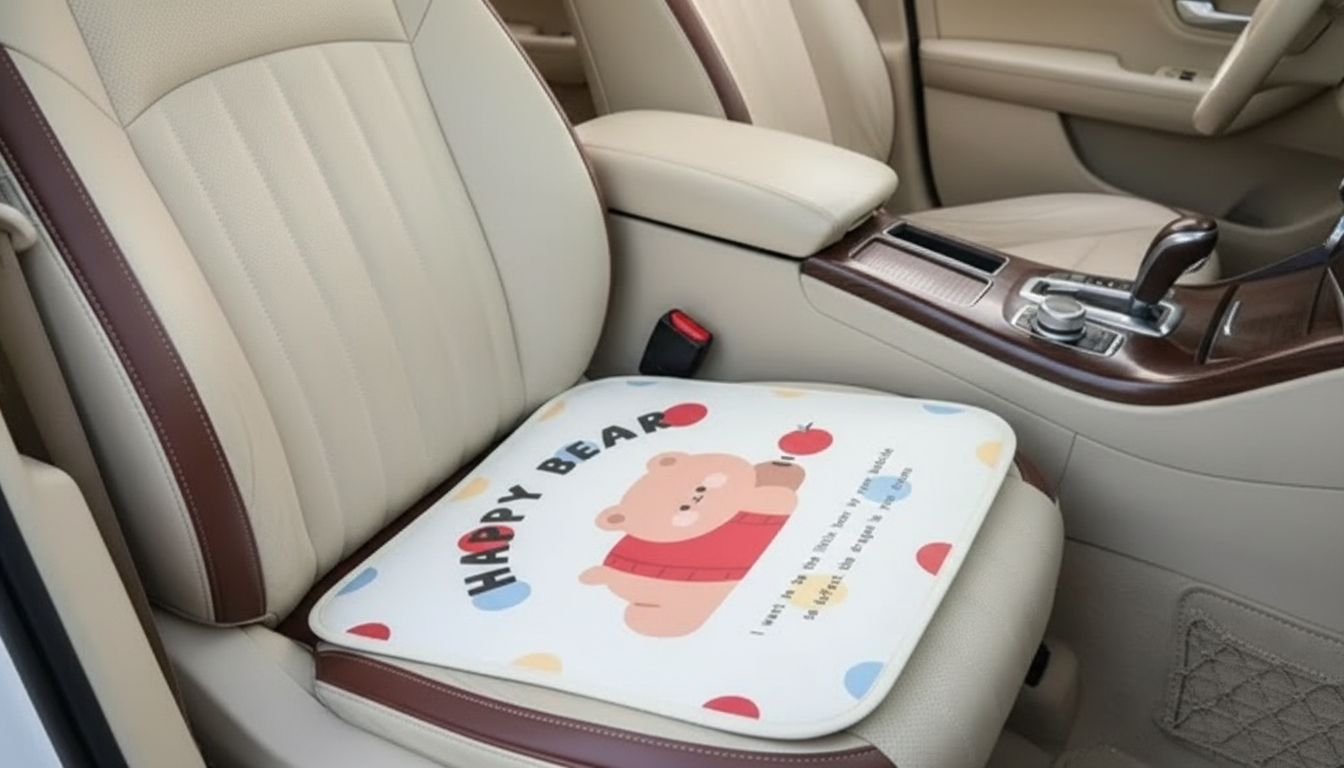 Cartoon Bear Car Seat Cushion for Cozy, Kid-Friendly Rides