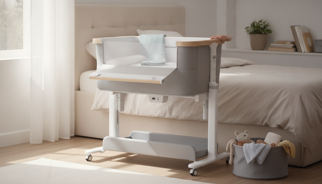 Electric Rocking Bedside Bassinet: Height-Adjust 3-in-1