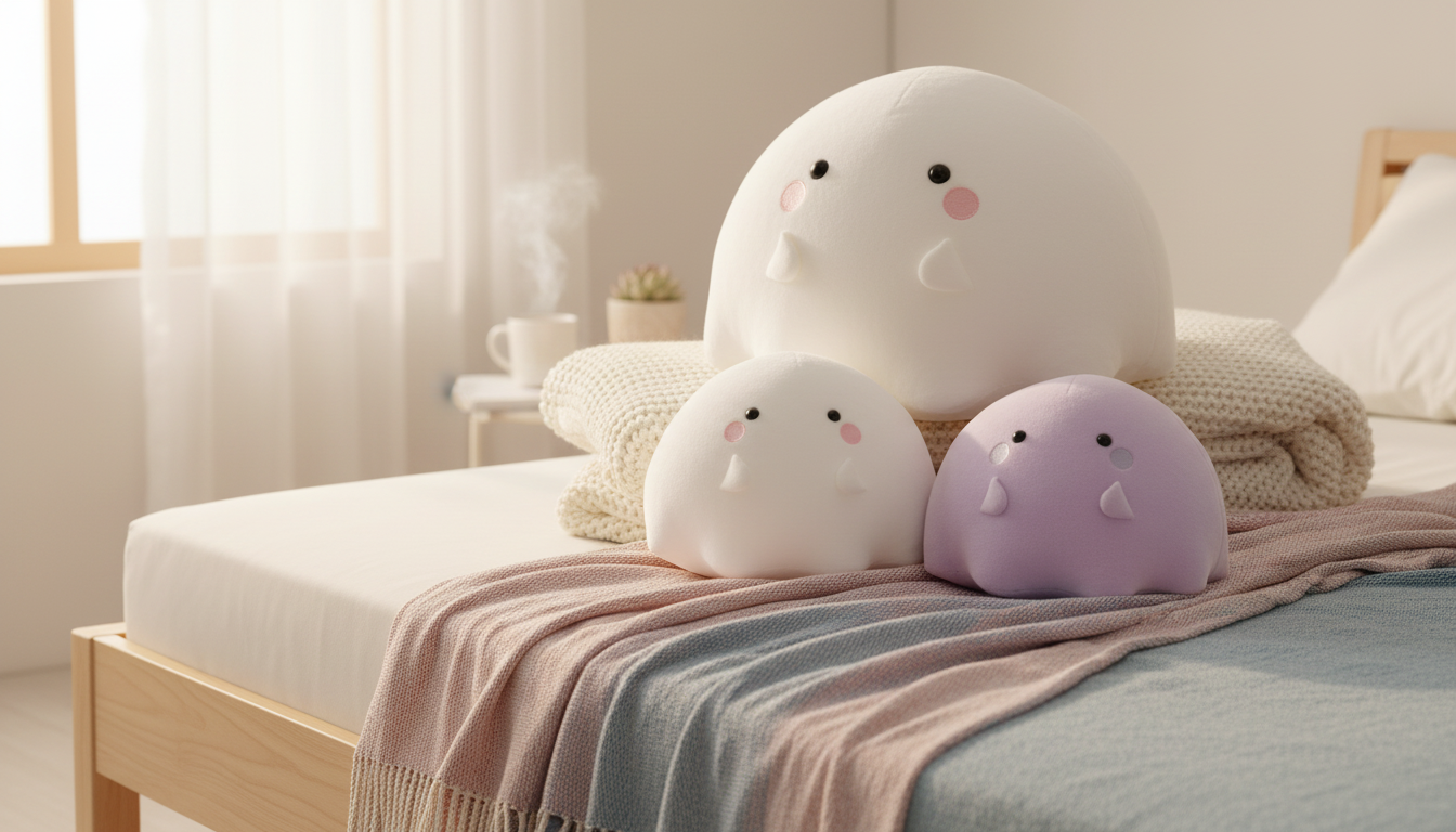 Kawaii Soft Plush Ghost Pillow for Cozy Cuddles & Decor