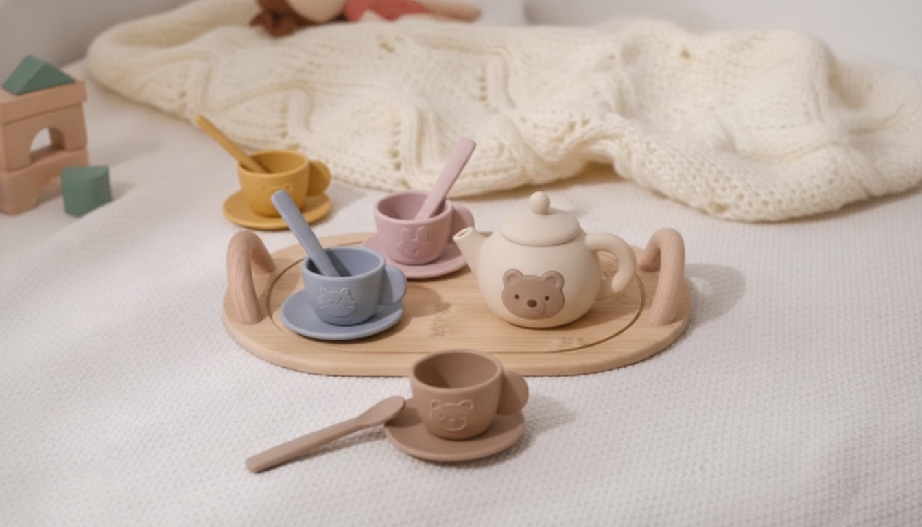 Soft Silicone Toddler Tea Set for Pretend Tea Parties