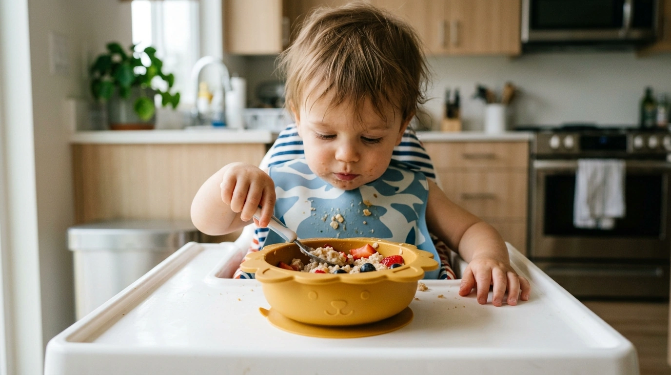 Cute Lion Suction Bowl: BPA-Free Silicone for Toddlers