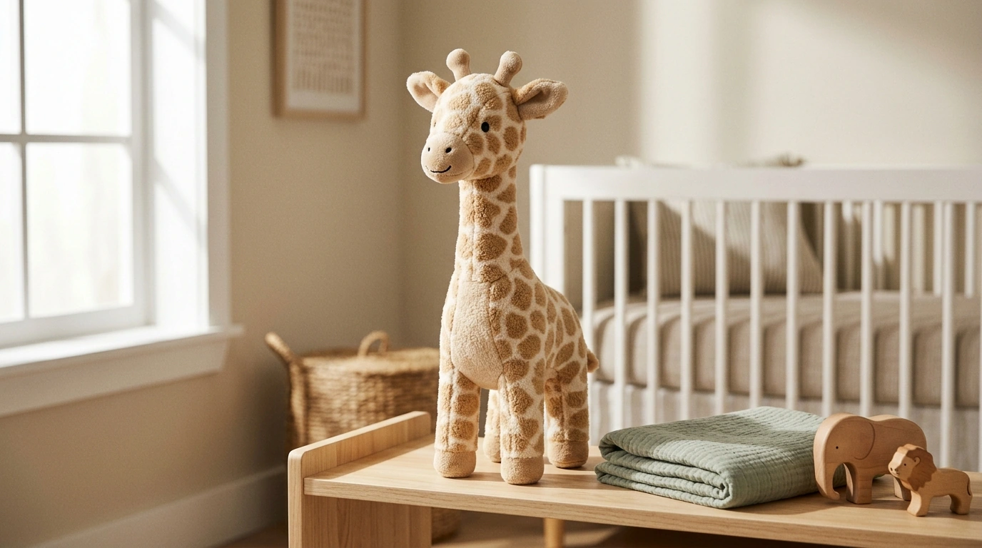 Soft Standing Giraffe Plush: Lifelike Nursery Buddy