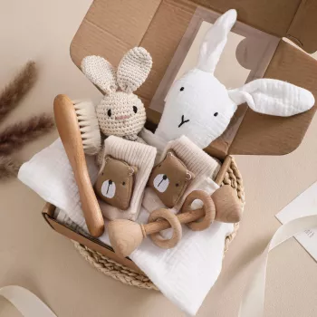 Newborn Bath Gift Set: Towels, Rattles & Bath Toys